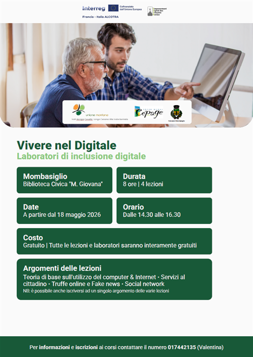 Laboratori di inclusione digitale a Mombasiglio