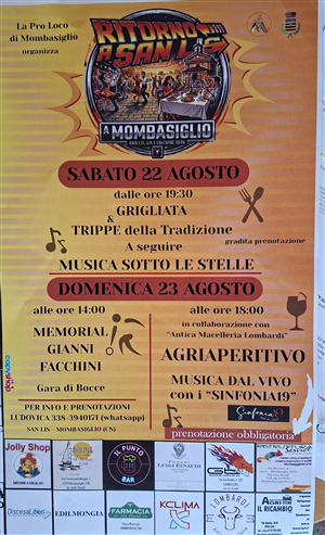 Ritorno a San Lis
22 e 23 agosto 2026